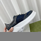 Gucci crisp white luxury sneakers view 9 retro runner design