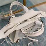 Understated Premium PU Leather Handbag - Statement Silhouette | Women's Premium Handbag #665 - alternate angle view (image 8) of designer-inspired handbag