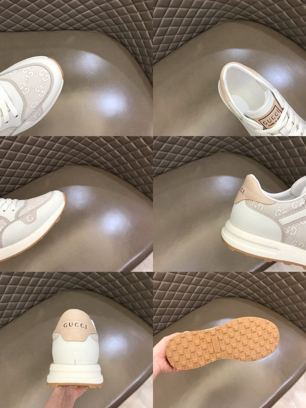 Side profile of Gucci bold contrast sneakers minimalist modern build