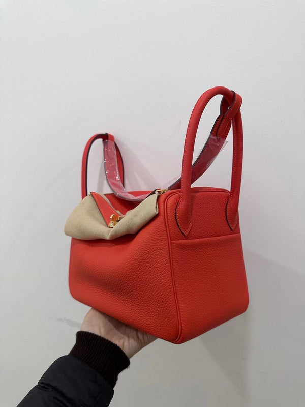Side view of elegant structured handbag