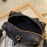 Back view of elevated classic women's handbag – women's statement bag