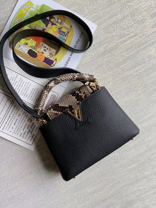 Side profile of chic signature women's handbag – women's everyday handbag