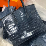 Close-up detail of polished bag design