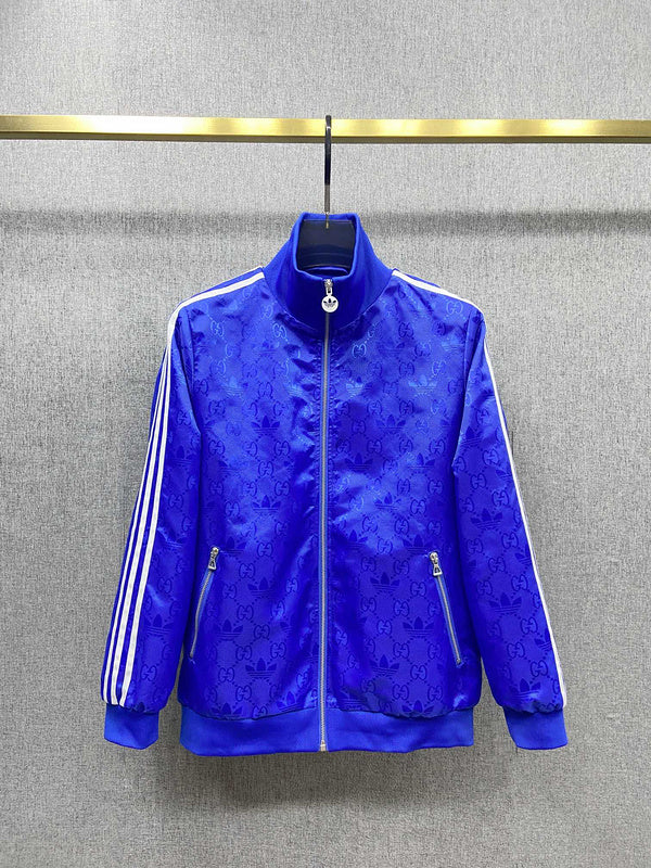 Back view of Gucci luxury clothing with label-forward styling