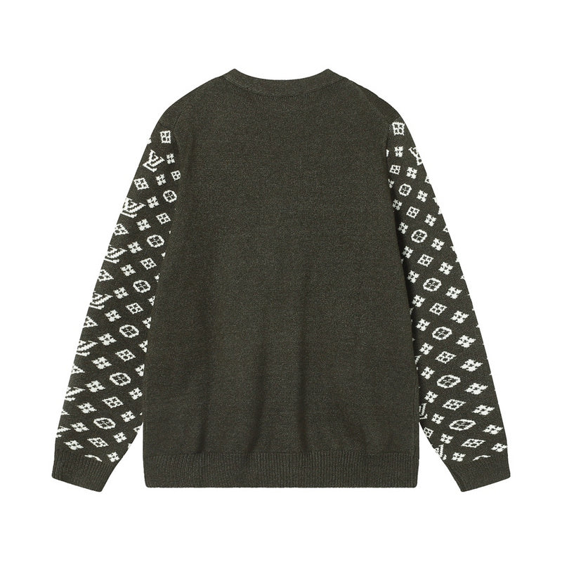 Close-up detail shot of Louis Vuitton luxury clothing with relaxed-fit cut