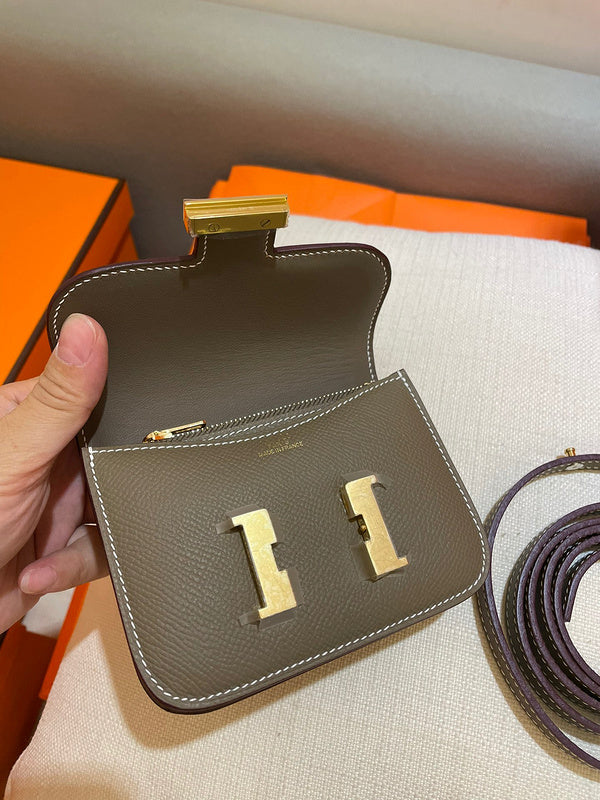 Side view of crisp structured handbag