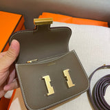 Side view of crisp structured handbag
