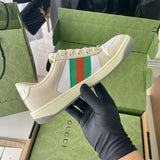 Gucci two-tone luxury sneakers view 8 signature lace-up style