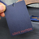 Close-up detail shot of Louis Vuitton luxury clothing with streetwear-inspired cut