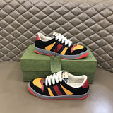 Gucci crisp white luxury sneakers view 11 retro runner design