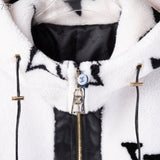 Side profile of Louis Vuitton luxury clothing with signature branding