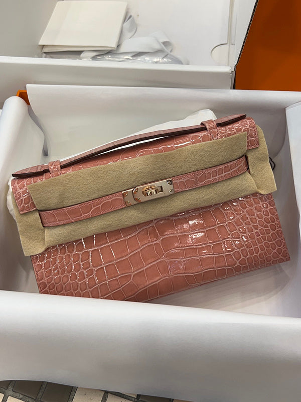 Close-up detail of polished bag design