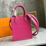 Handle and strap detail of everyday-luxe classic women's handbag – women's statement bag