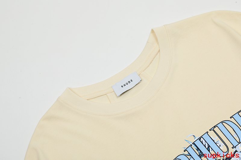 Back view of Rhude luxury clothing with tailored silhouette