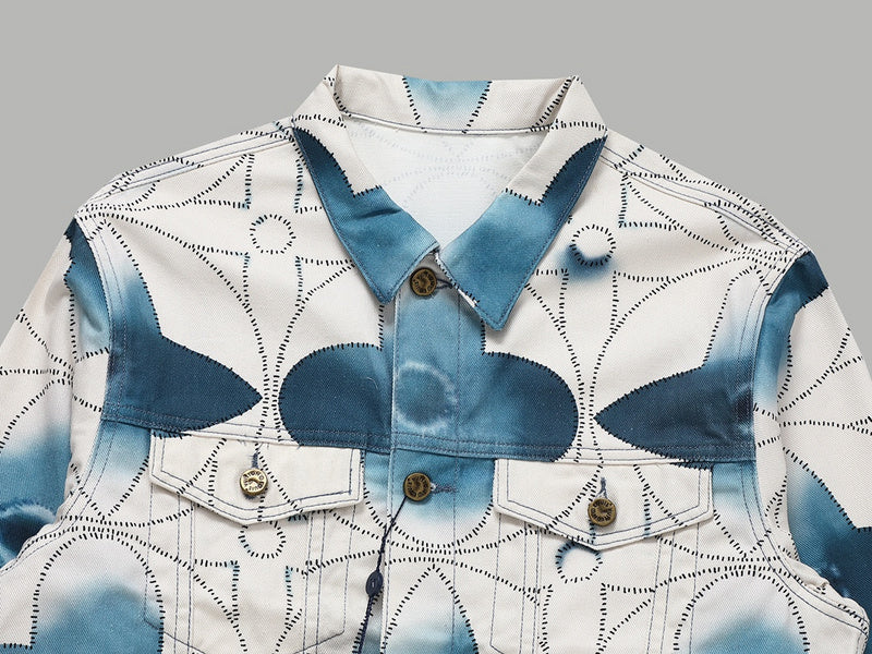 Full styled look of Louis Vuitton luxury clothing with signature branding