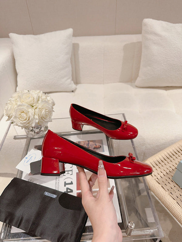 Close-up of Prada shoes craftsmanship