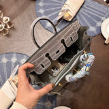 Sleek bag shown from front angle
