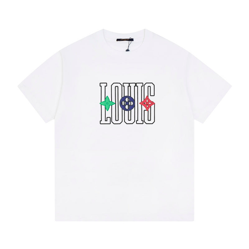 Close-up detail shot of Louis Vuitton cotton t-shirt with everyday silhouette
