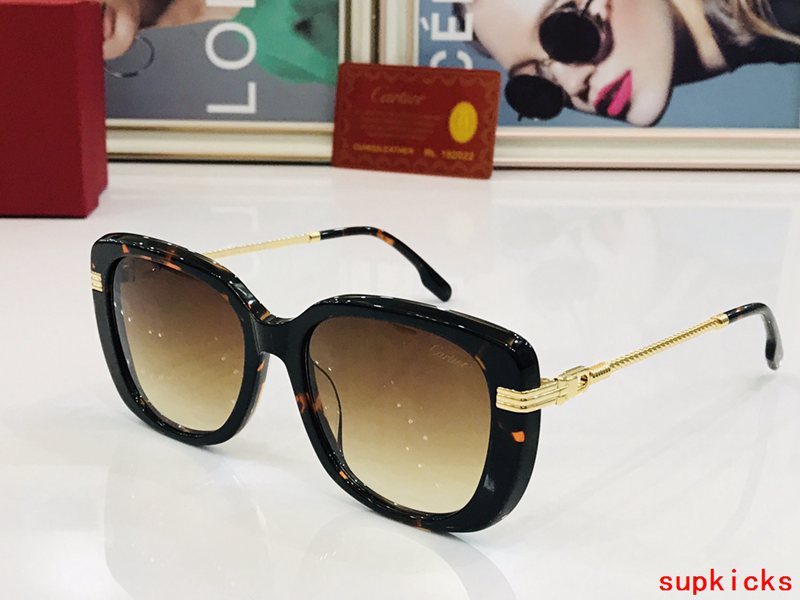 Close-up detail view of Cartier unisex sunglasses