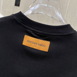 Close-up detail shot of Louis Vuitton cotton t-shirt with everyday silhouette