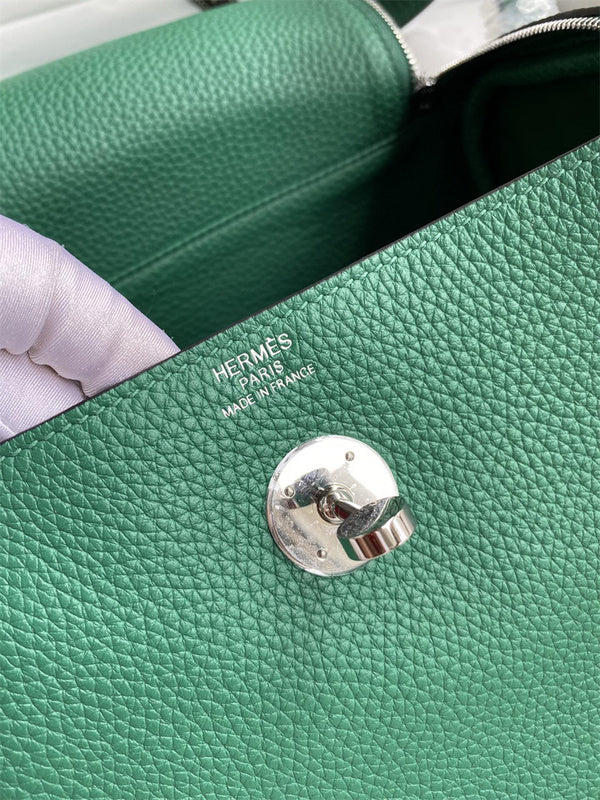 Side view of polished structured handbag
