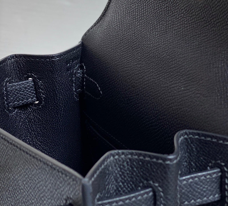 Side view of chic structured handbag