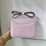  streamlined shoulder bag detail view showing craftsmanship