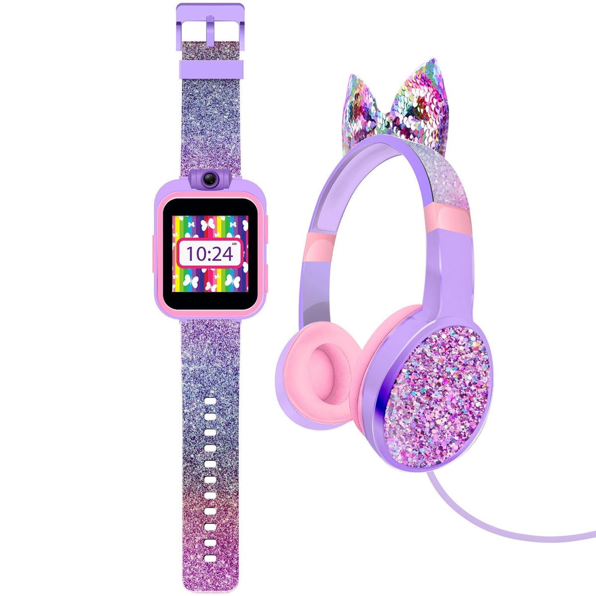 Front view of PlayZoom unisex purple watch