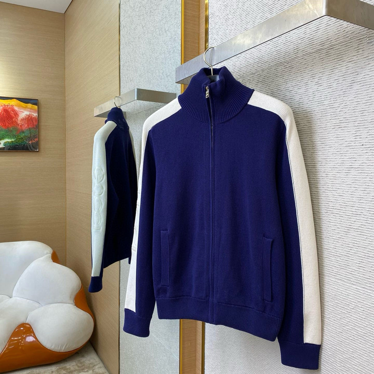 Interior view of Gucci Bomber Jacket with organised compartments