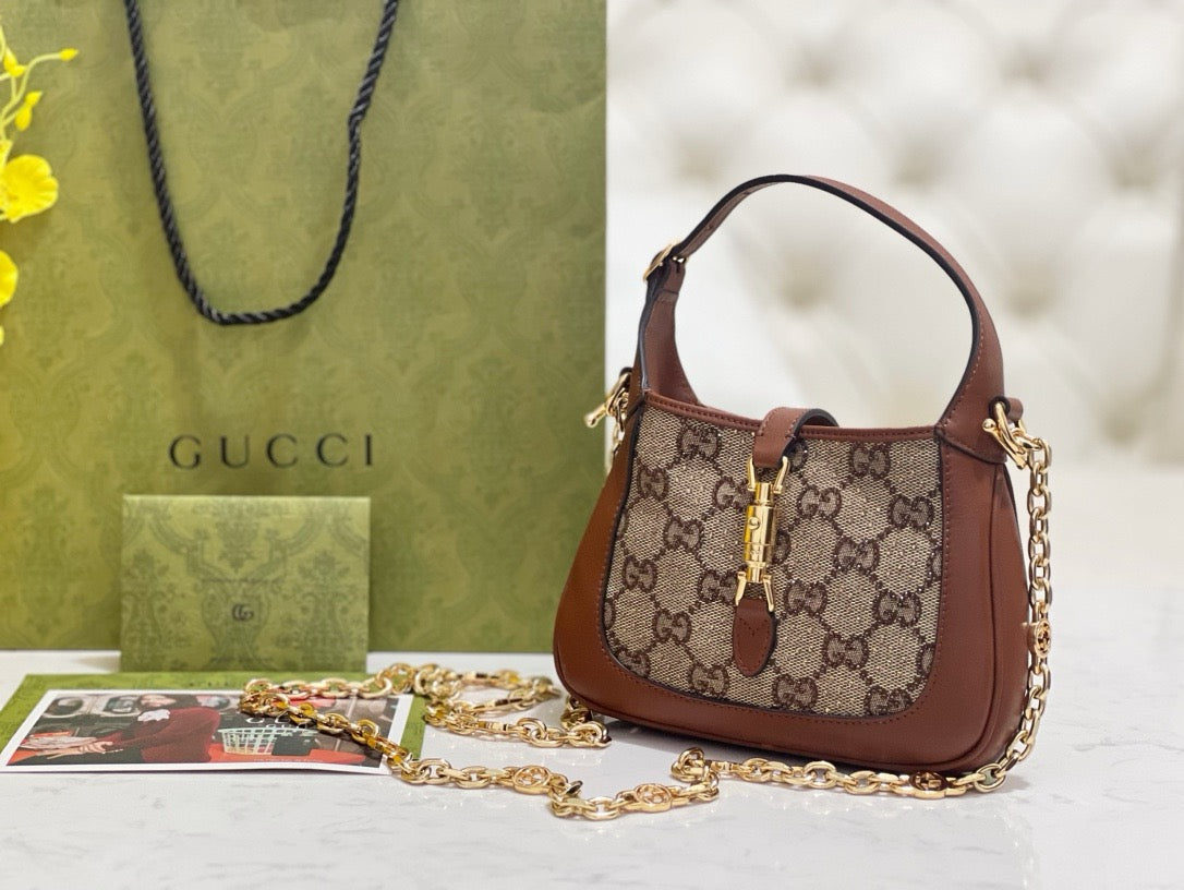 Front view of Gucci Jackie 1961 Crystals Mini Bag premium mini bag