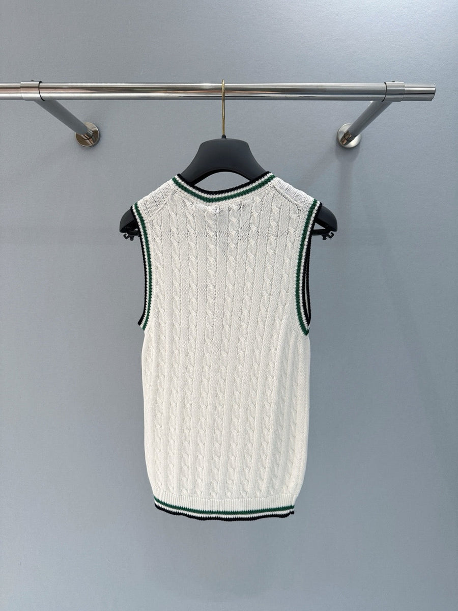 Front view of Christian Dior Knitted Vest premium knitted piece