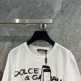 Front view of Dolce & Gabbana premium T-Shirt with iconic logo hardware