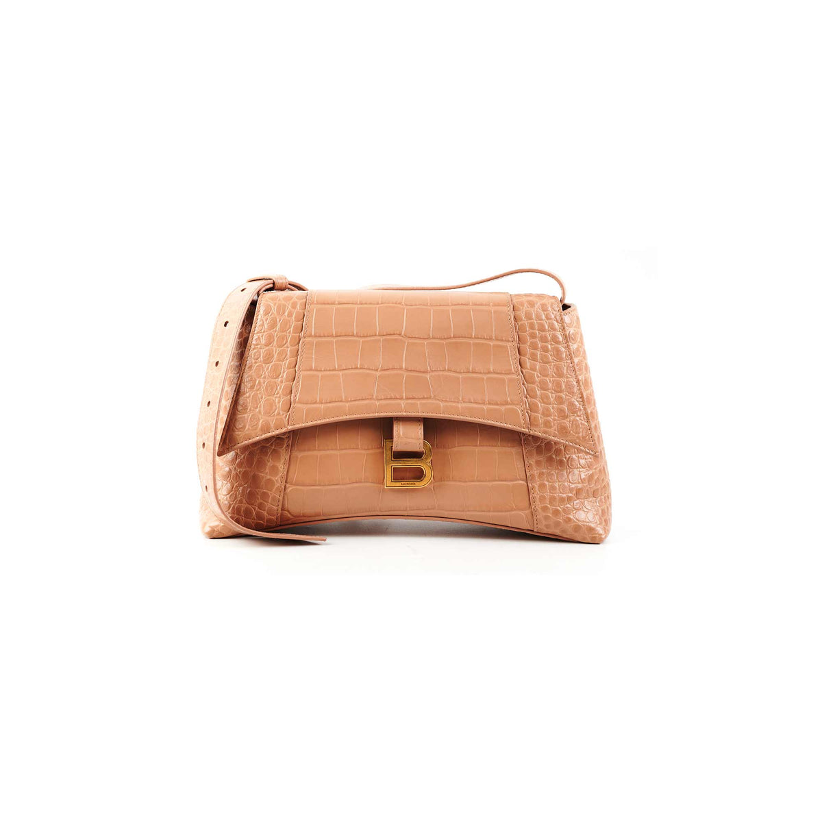 Balenciaga Soft Hourglass Bag Beige Medium Size — Designer Top Handle Bag