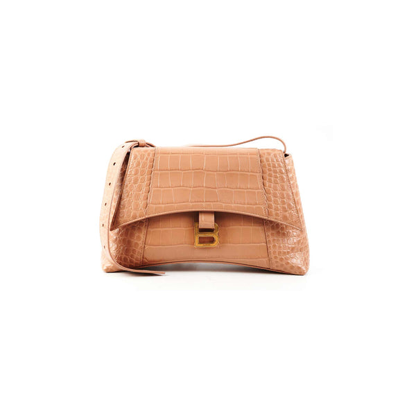 Balenciaga Soft Hourglass Bag Beige Medium Size — Designer Top Handle Bag