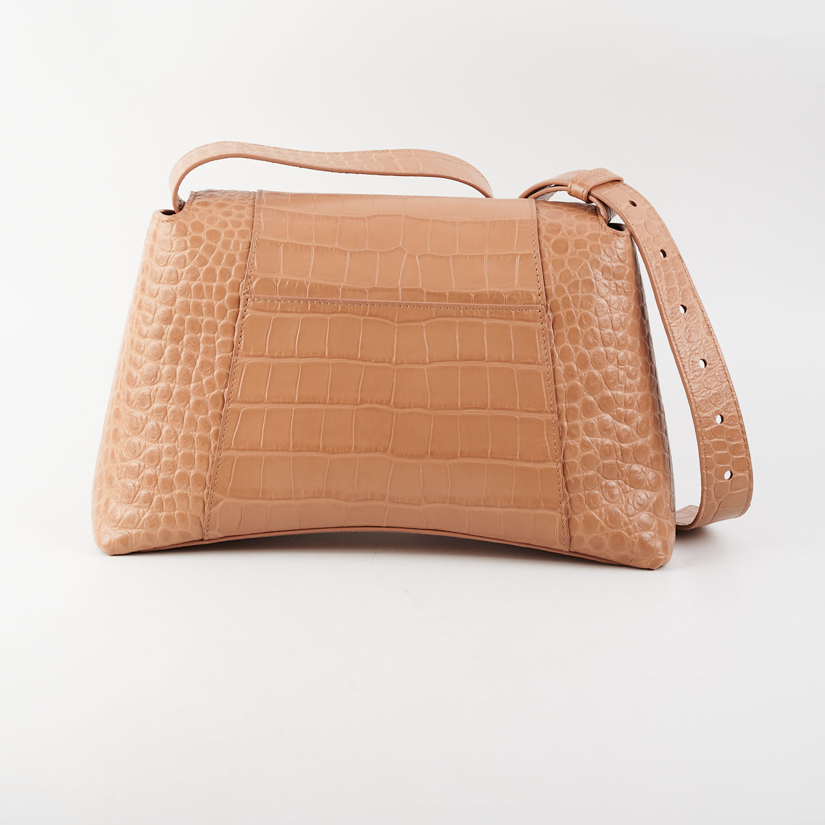 Balenciaga Soft Hourglass Bag Beige Medium Size — Designer Top Handle Bag
