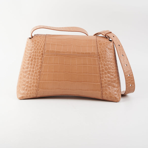 Balenciaga Soft Hourglass Bag Beige Medium Size — Designer Top Handle Bag