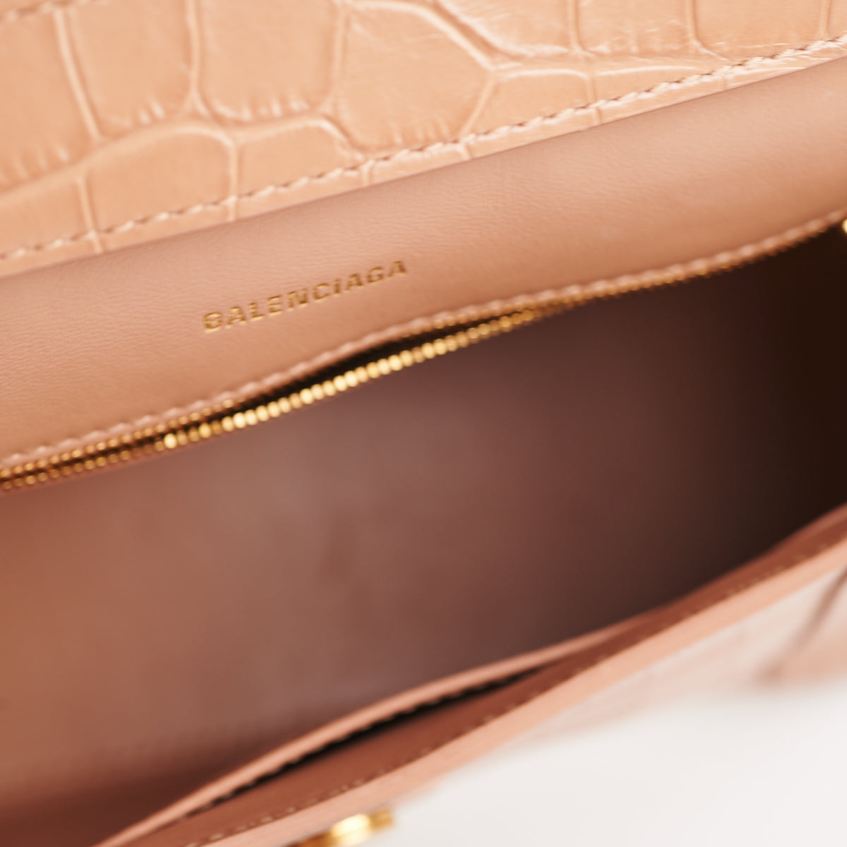 Balenciaga Soft Hourglass Bag Beige Medium Size — Designer Top Handle Bag