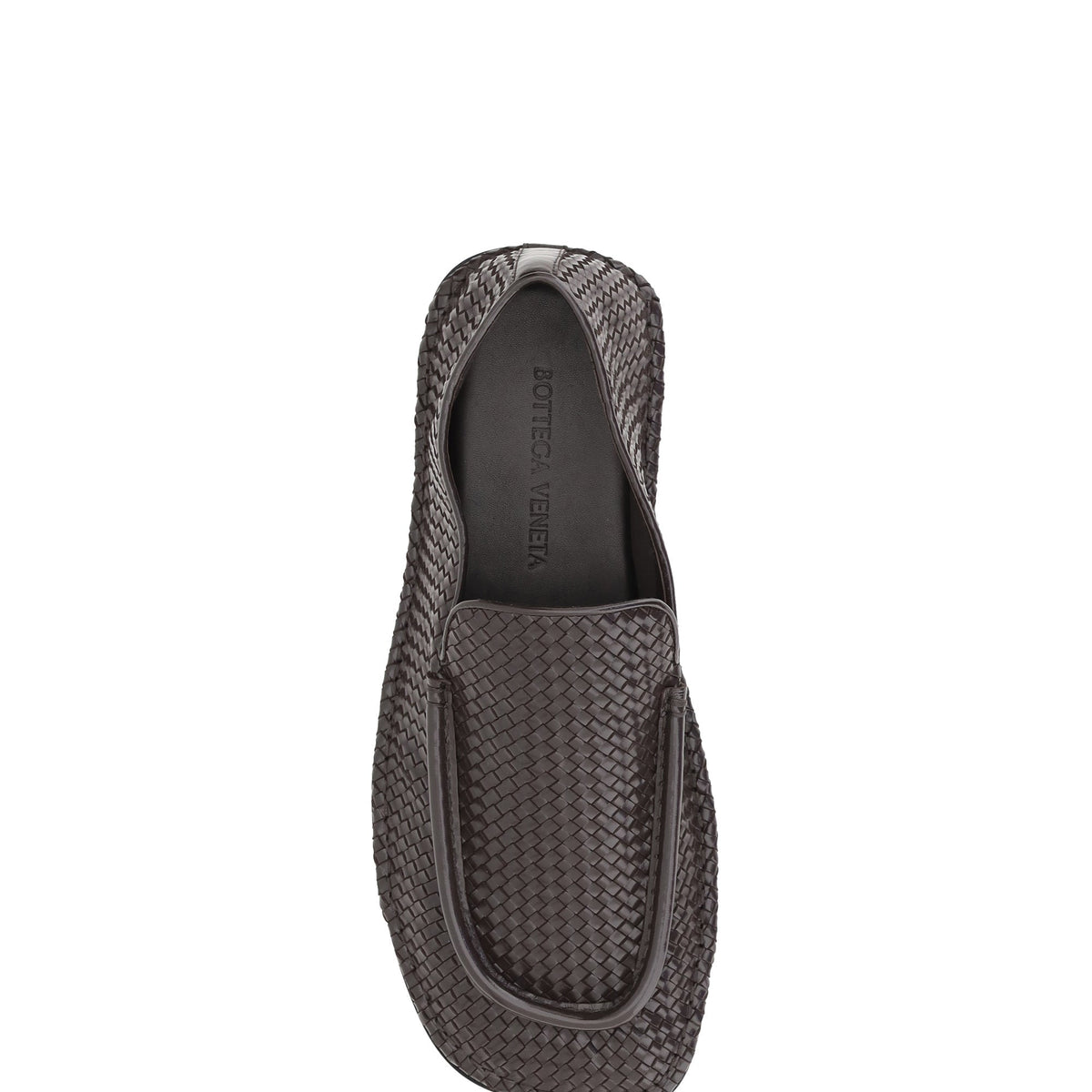 Close-up of Bottega Veneta slides hardware and fine stitching