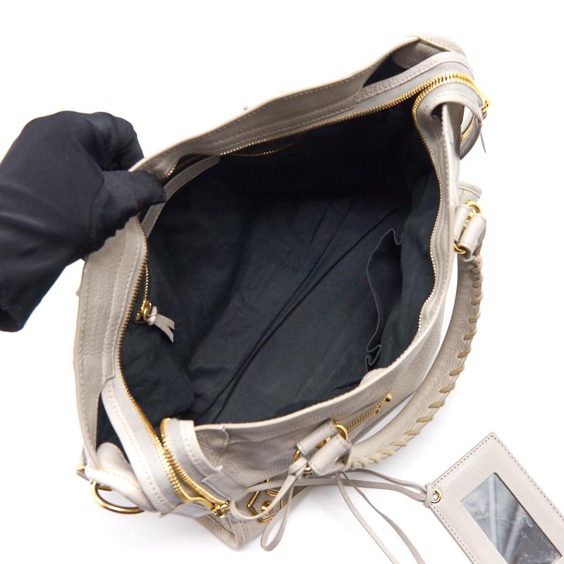 Balenciaga authentic luxury handbag White leather craftsmanship