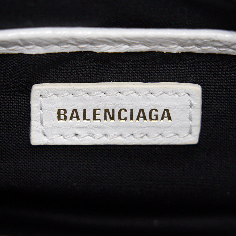 Side view of Balenciaga handbag White premium designer bag
