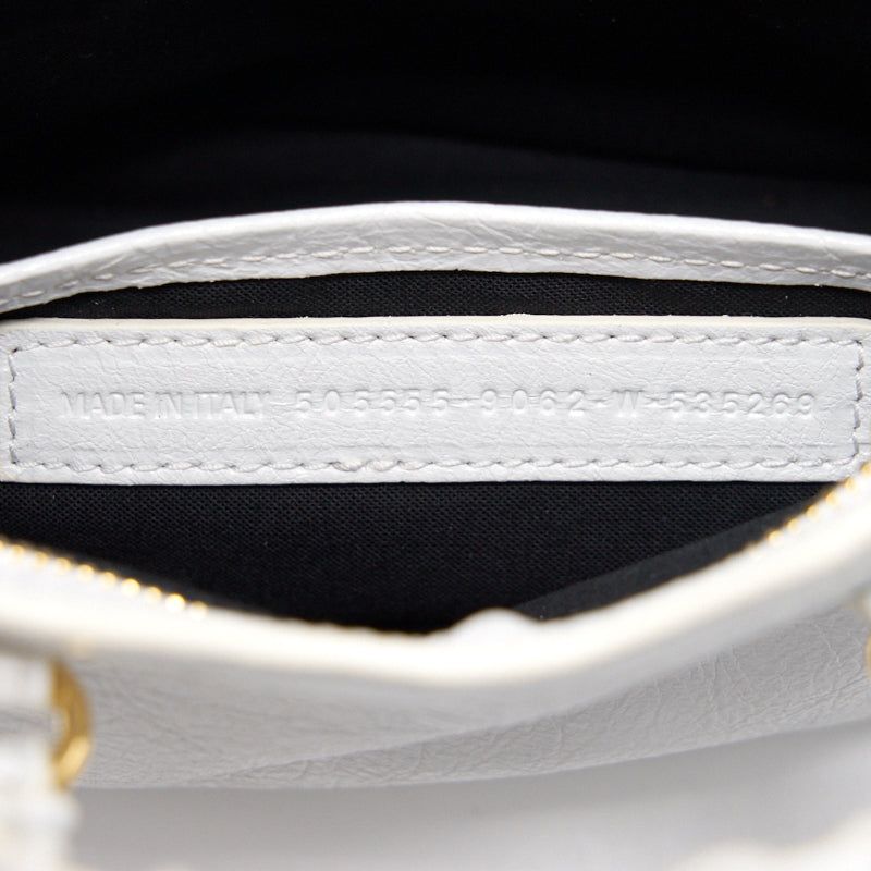Balenciaga authentic luxury handbag White leather craftsmanship