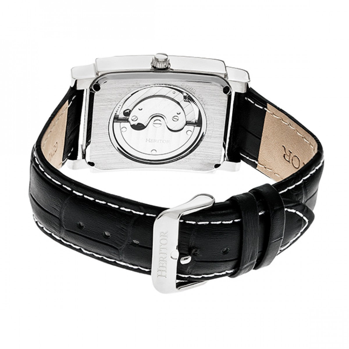 Front view of Heritor Automatic Frederick unisex silver watch