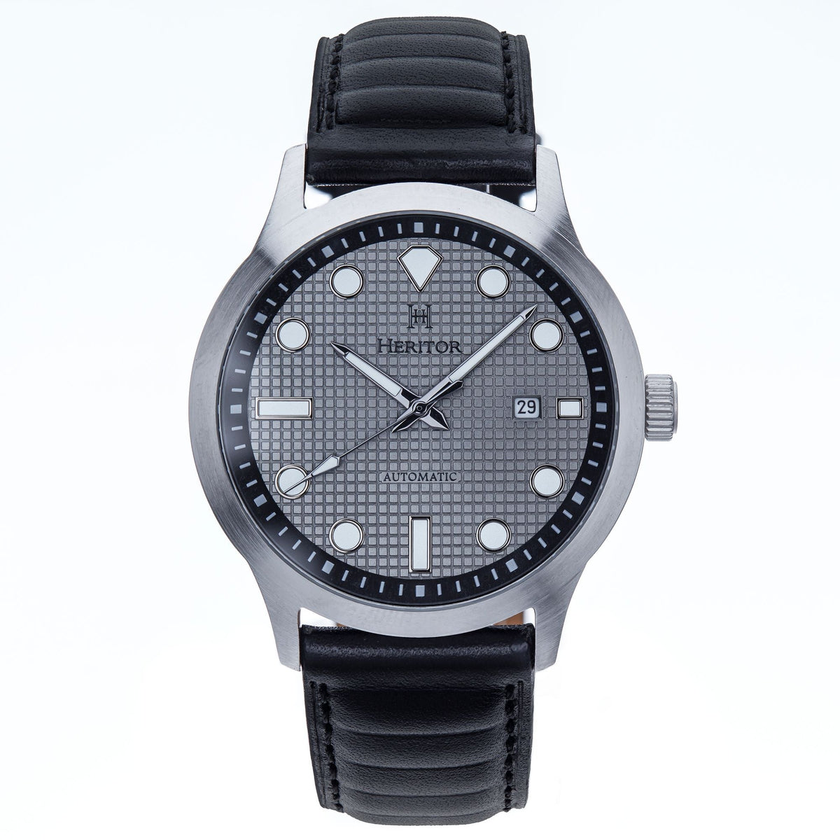 Front view of Heritor Automatic Bradford unisex watch