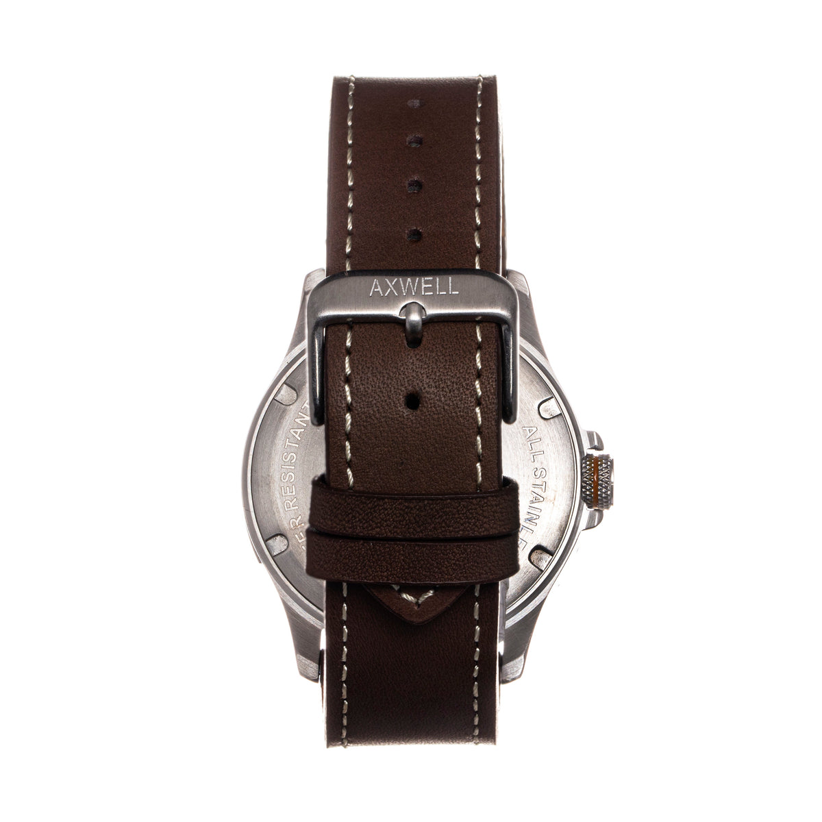 Front view of Axwell unisex brown watch