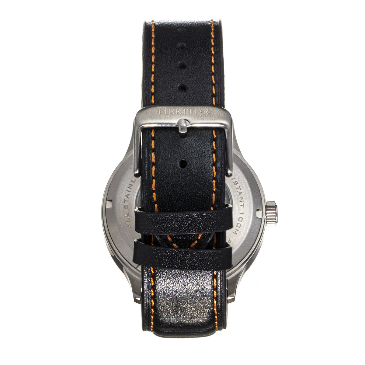 Close-up detail view of Heritor Automatic Bradford unisex watch