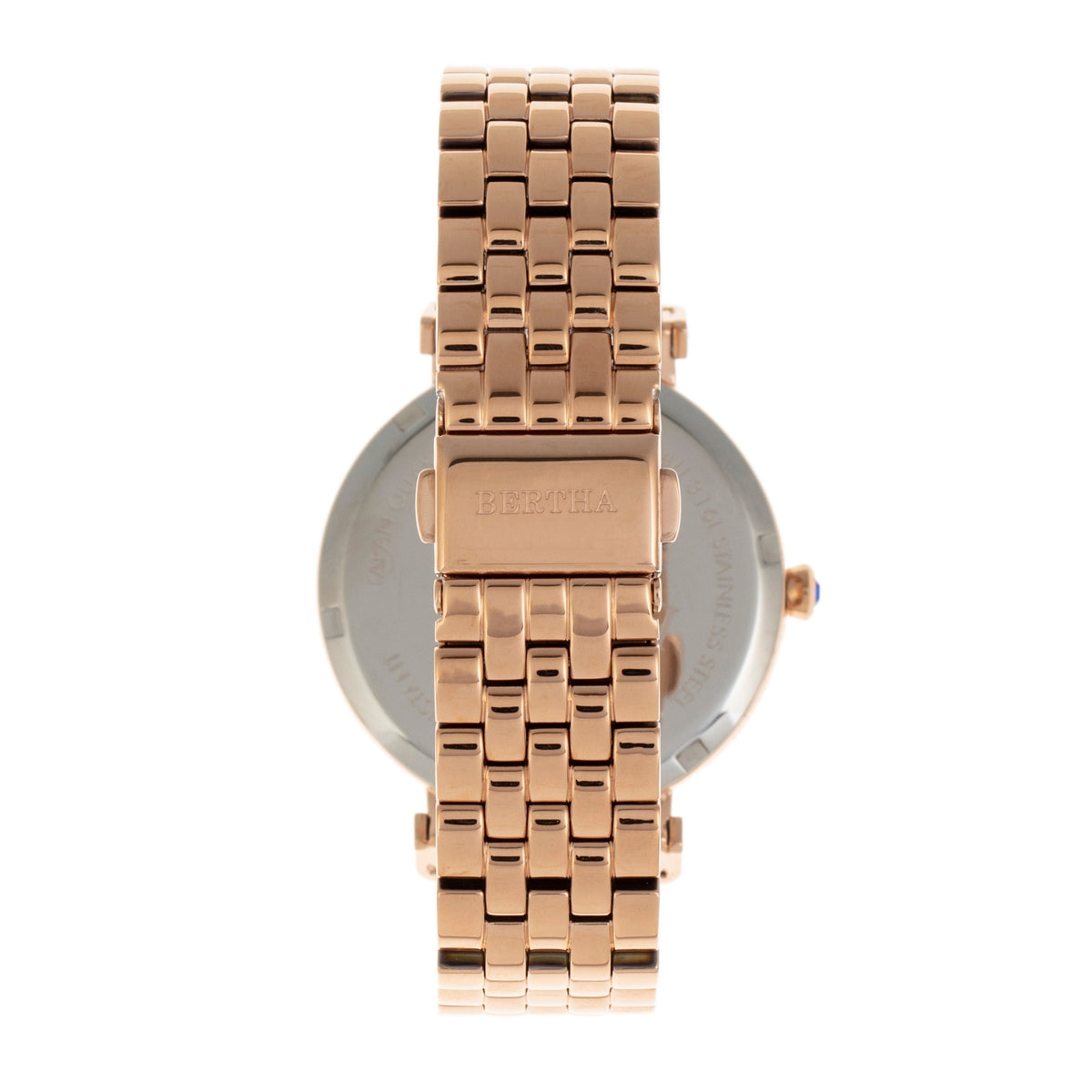 Front view of Bertha unisex rose gold bracelet