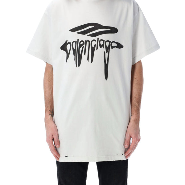 Balenciaga Polo Shirts? BALENCIAGA Oversized 3B Liquefied T-Shirt - Size 2 Classic Designer Cotton Polo Shirt