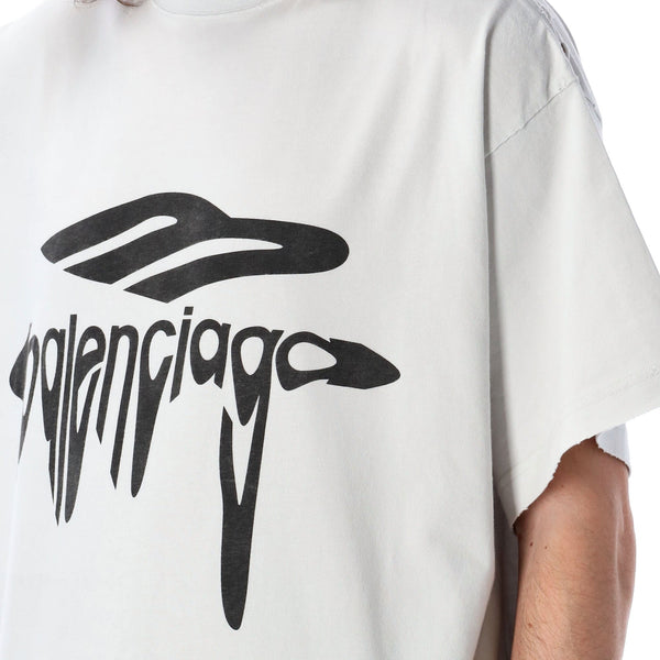 Balenciaga Polo Shirts? BALENCIAGA Oversized 3B Liquefied T-Shirt - Size 2 Premium Everyday Polo Shirt