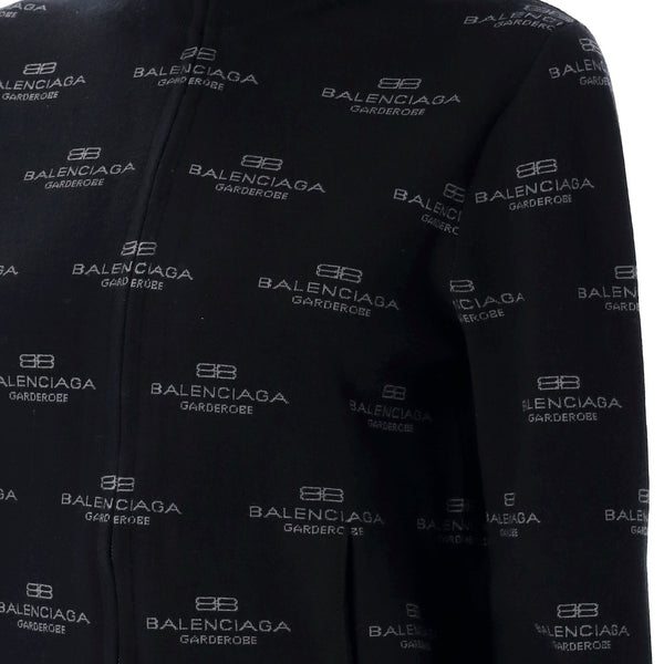 Balenciaga Sweaters- BALENCIAGA All-over Logo Zip-up Cardigan - Size XL Premium Casual Designer Knitwear