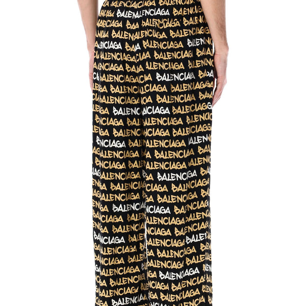 Balenciaga Pants- BALENCIAGA Allover Logo Oversized Pants - Size 48 Tailored Everyday Designer Pants